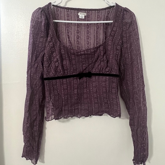 Urban Outfitters Purple Lace Shirt - Picture 1 of 4